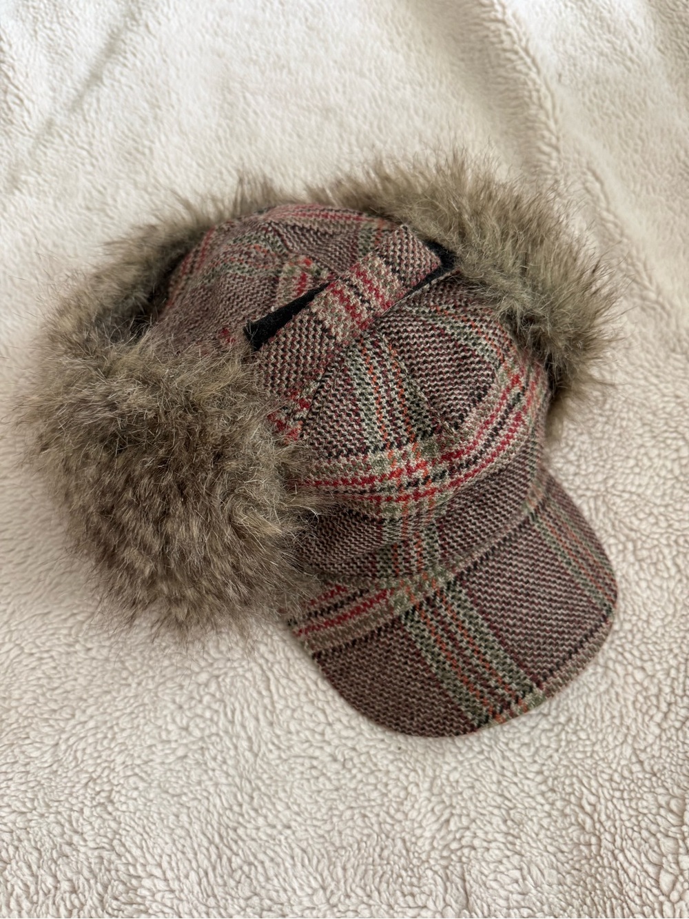 Goorin Bros Faux Fur Lined Plaid Trapper Hat